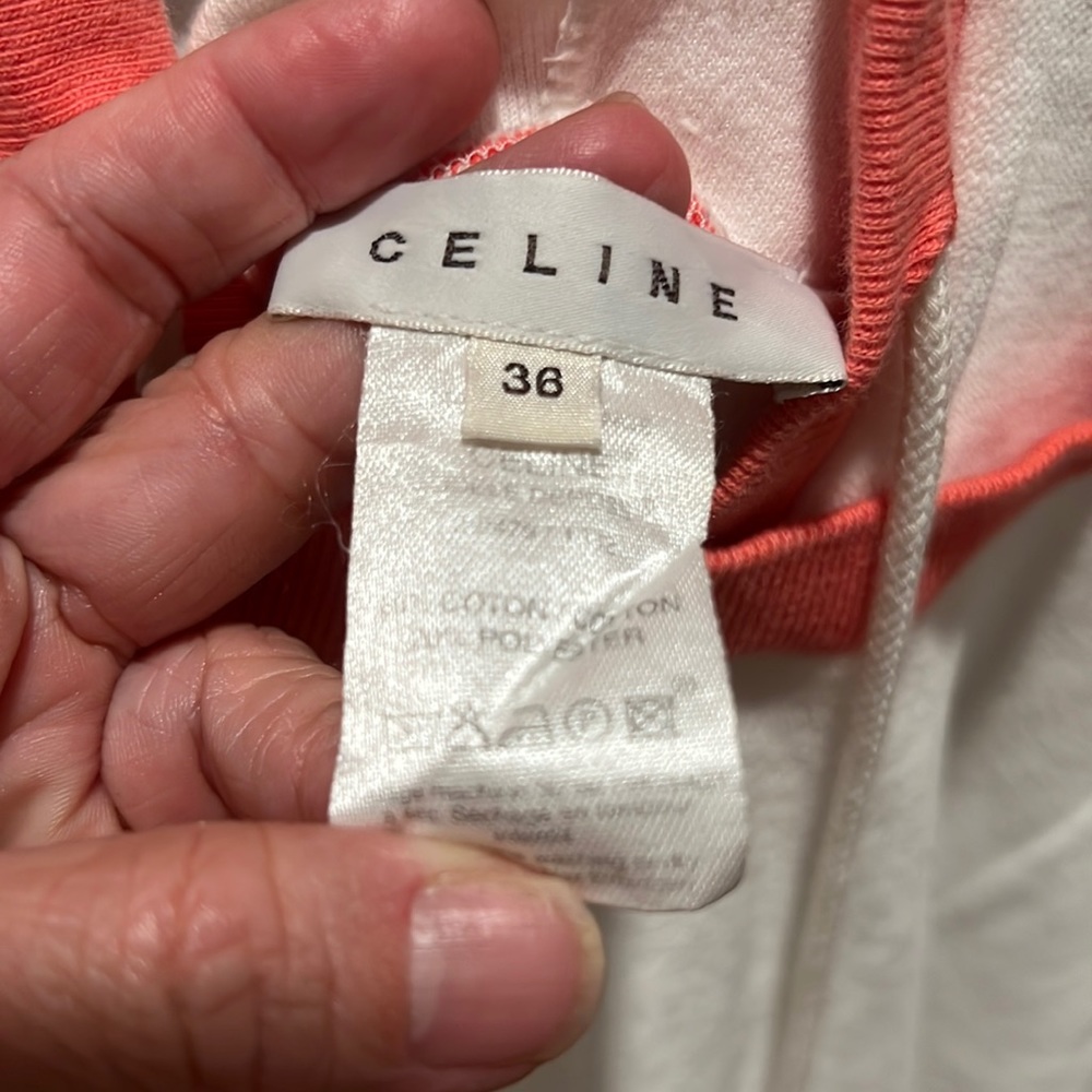 Celine crop top terry like cloth size 36 white